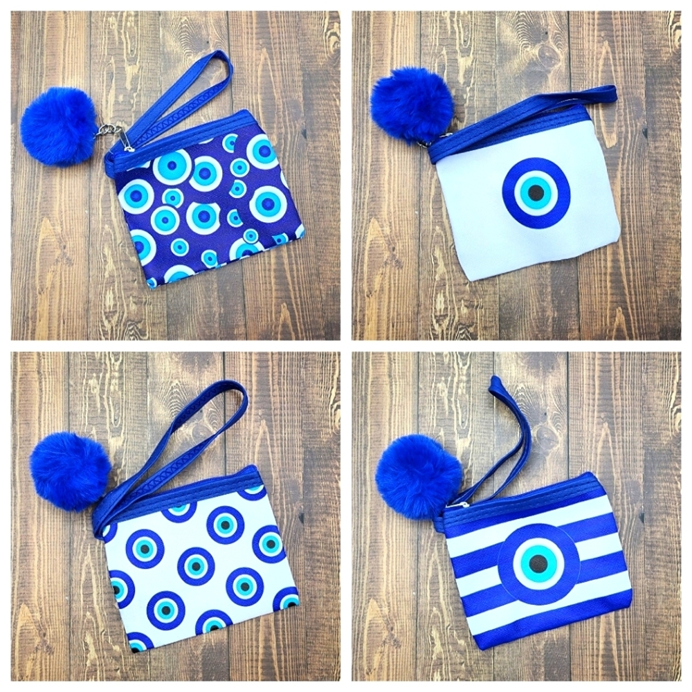 💕3/$15💕 Evil Eye Coin Pouch w/Pom Pom